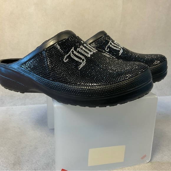 Juicy Couture  Rhinestone Comfort Clogs Sparkly Black - Size 8 - Picture 5 of 13
